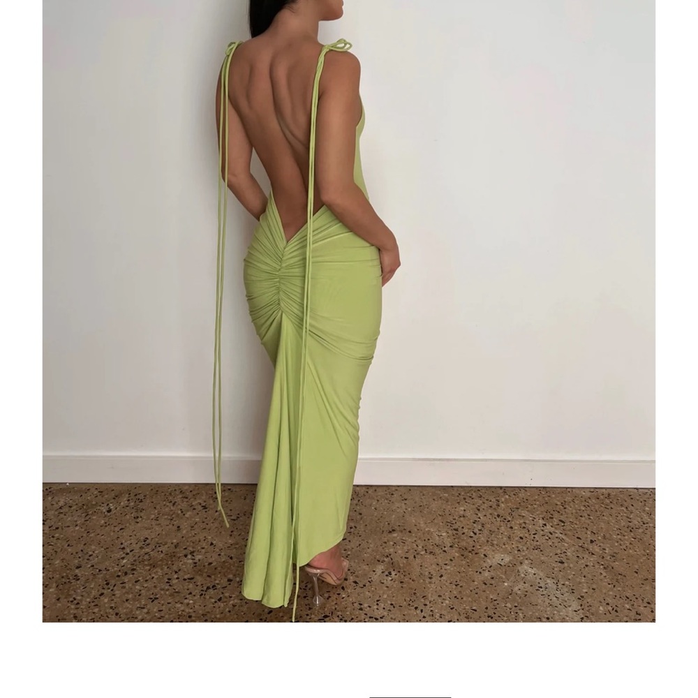 Lime green backless dress